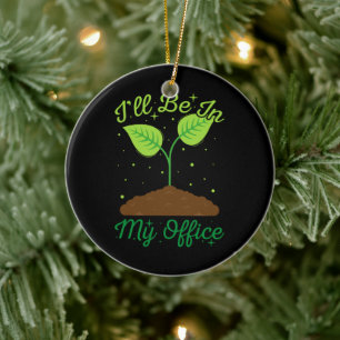 Décoration En Céramique Je serai dans mon bureau Drôle de jardinage Amateu