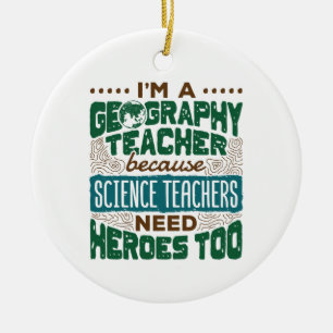 Décoration En Céramique Je suis professeur de géographie Funny Heroes Appr