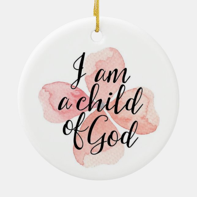 Décoration En Céramique Je Suis Un Enfant De Dieu Floral (Dos)