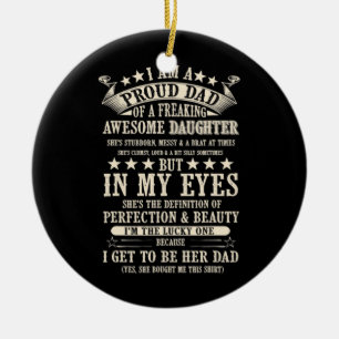 Décoration En Céramique Je Suis Un Père Fière De Frapper Une Fille Awesome