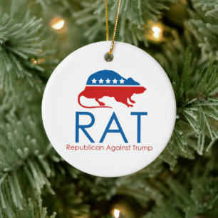 Décoration En Céramique Je suis un R.A.T : Républicain contre Trump