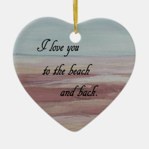 Décoration En Céramique Je t'aime à la plage et au retour
