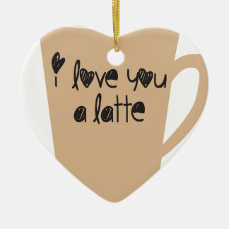Décoration En Céramique Je t'aime un latte