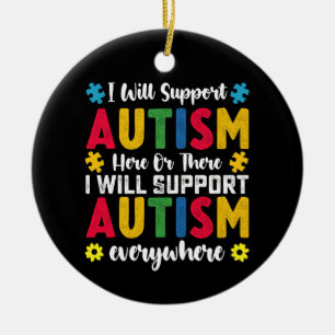 Décoration En Céramique Je Vais Soutenir L'Autisme Ici Ou Là Autiste
