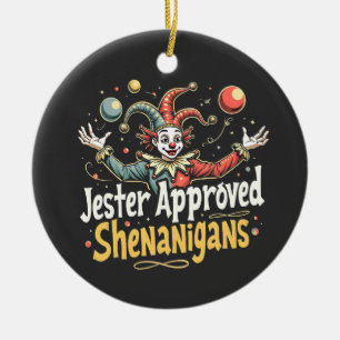 Décoration En Céramique Jester Approuvé Shenanigans Circus Clown