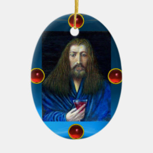 DÉCORATION EN CÉRAMIQUE JÉSUS CHRIST, LA CHALICE
