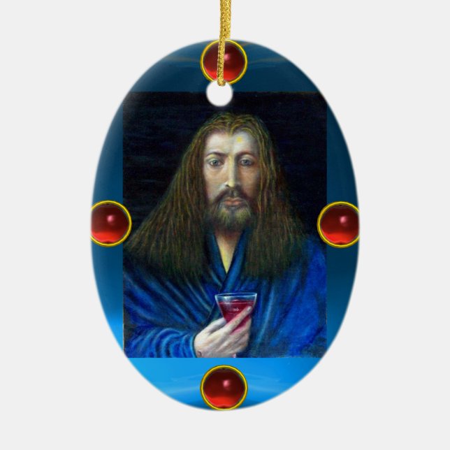 DÉCORATION EN CÉRAMIQUE JÉSUS CHRIST, LA CHALICE (Devant)