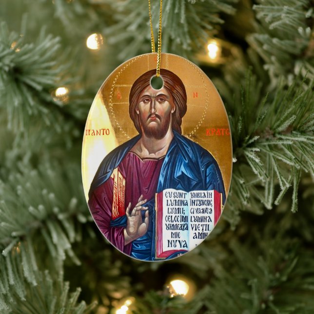 Décoration En Céramique Jesus Christ Pantocrator Painting (Arbre)