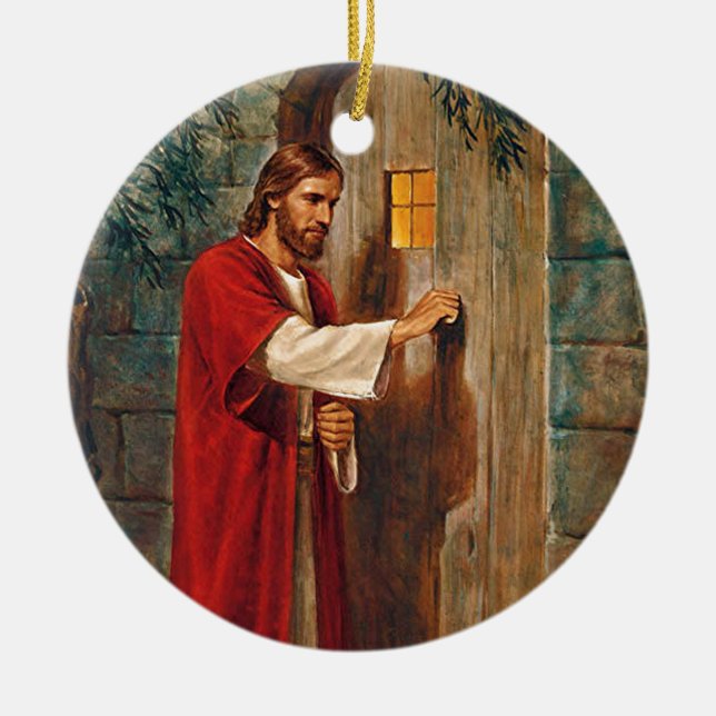Décoration En Céramique Jésus frappe sur la porte (Devant)