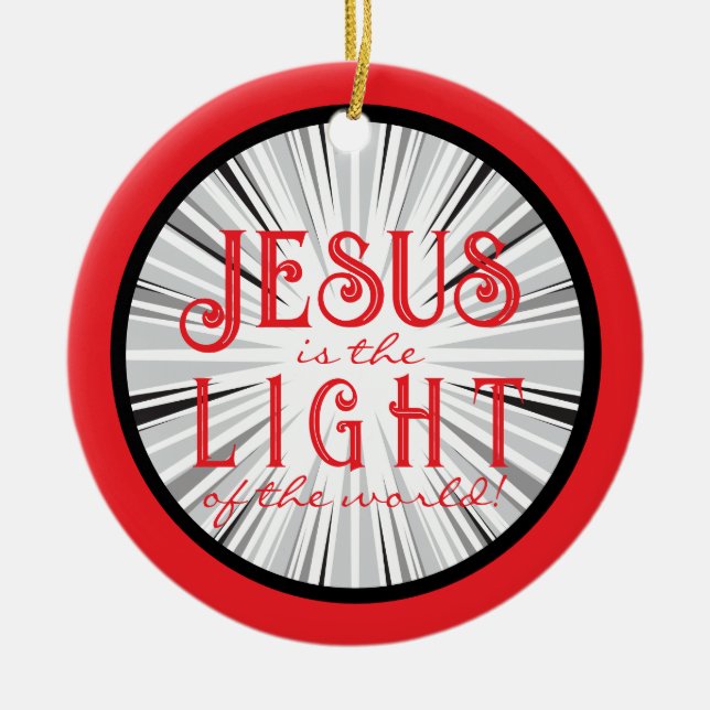Décoration En Céramique Jesus is the Light Ornament- Red/Black (Devant)
