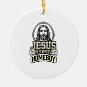 Décoration En Céramique Jésus vintage est mon pote gravé design vectoriel