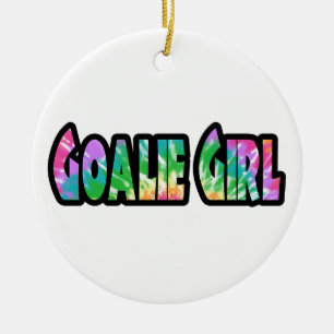 Décoration En Céramique Jeu de gardien de hockey fille Tie Dye