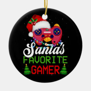 Décoration En Céramique Jeu Vidéo de Noël Père Noël Jeu de Joueur Préféré