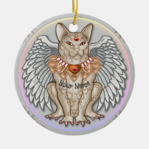 Décoration En Céramique Jewel Cat Gargoyle