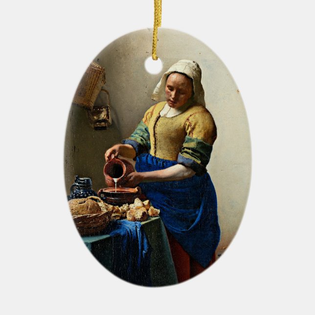 Décoration En Céramique Johannes Vermeer peinture, La Milkmaid, (Devant)