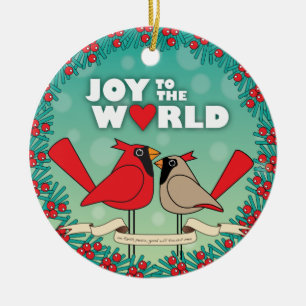 Décoration En Céramique joie à l'ornement de Noël du monde