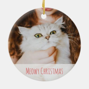 Décoration En Céramique Joli Amoureux des chats Winter Meowy Noël