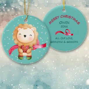 Décoration En Céramique Joli Cartoon Lion Petit-Enfant Noël