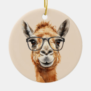Décoration En Céramique Joli chameau avec lunettes