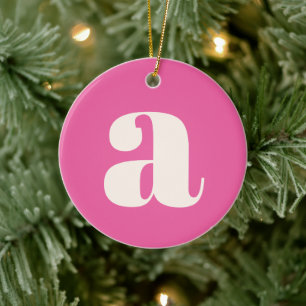 Décoration En Céramique Joli lettrage rétro monogramme rose chaud personna