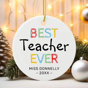 Décoration En Céramique Joli Meilleur Professeur de Noël