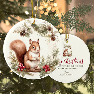 Décoration En Céramique Joli Noël chipmunk wreath animal boisé