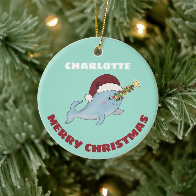 Décoration En Céramique Joli Noël Narwhal (Arbre)