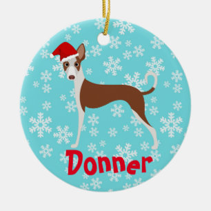 Décoration En Céramique Joli Noël Personnalisé Ibizan hound