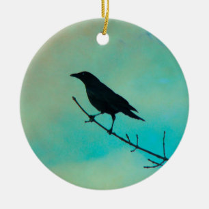 Décoration En Céramique Joli oiseau noir
