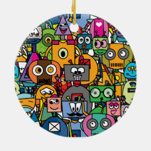 Décoration En Céramique Joli petit robot motif