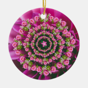 Décoration En Céramique Joli rose violet vert Jardin Fleurs Noël