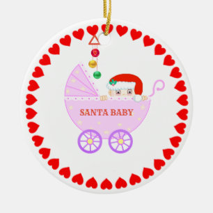 Décoration En Céramique Joli Santa Bébé de Noël