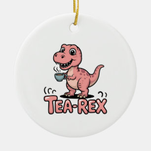 Décoration En Céramique Joli Tea-Rex Dinosaure Rose – Le Thé Arrive !