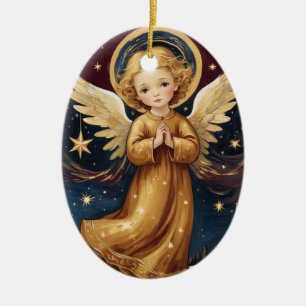 Décoration En Céramique Joli Vintage Noël Angel Message personnalisé