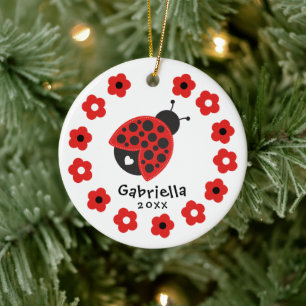 Décoration En Céramique Jolie fille Noël Ladybug