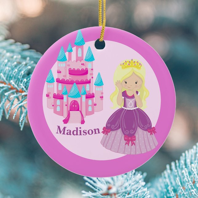 Décoration En Céramique Jolie Princesse Blonde fille Personnalisé Enfants  (Créateur téléchargé)