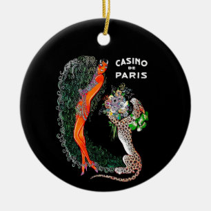 Décoration En Céramique Josephine Baker Cheetah Jazz Age