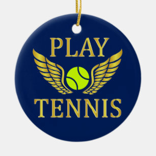 Décoration En Céramique Jouer au tennis