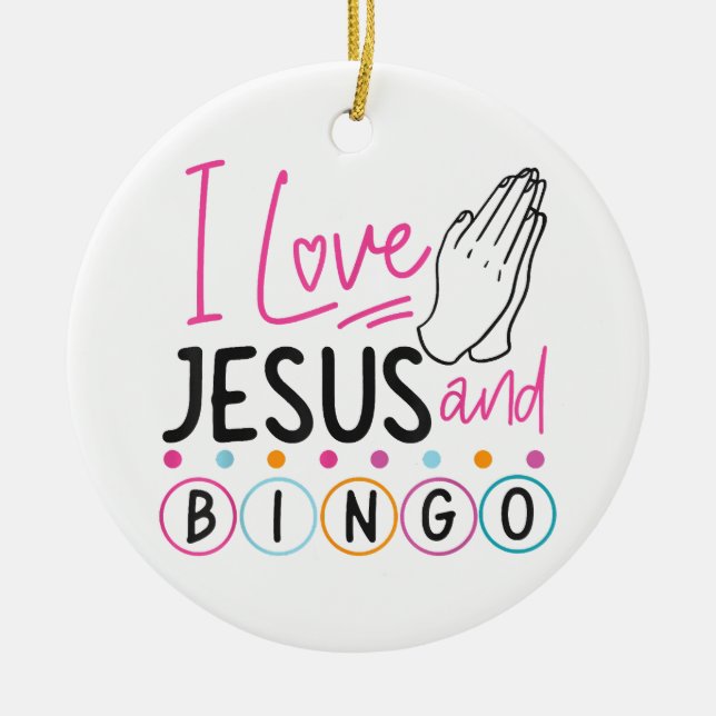 Décoration En Céramique Joueur de Bingo Jésus Foi Chrétien J'aime Jésus Un (Devant)