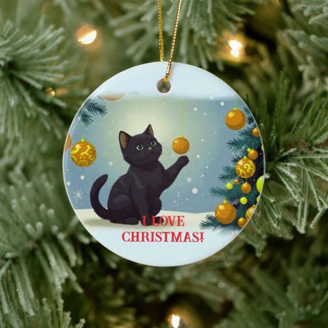 Décoration En Céramique Joueur Noël Kitten (Arbre)