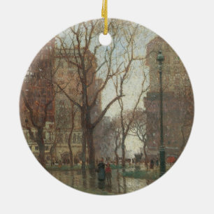 Décoration En Céramique Jour de pluie, Madison Square, New York, Paul Corn