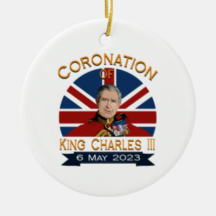 Décoration En Céramique Jour du couronnement du roi Charles III - Dieu sau