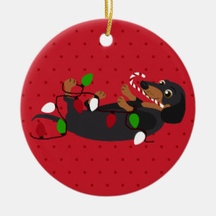 Décoration En Céramique Jour férié Joyeux Noël Dachshund