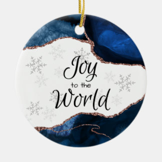 Décoration En Céramique Joy World Elegant Blue Gold Parties scintillant Ge