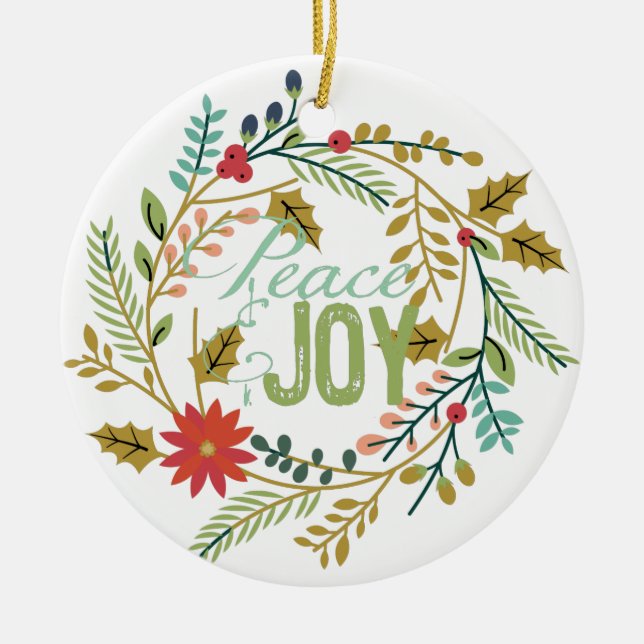 Décoration En Céramique Joyeuse Joie Noël Ornament (Devant)