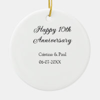 Joyeux 10e anniversaire simple nom de mariage mini