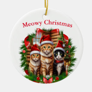 Décoration En Céramique Joyeux animaux de Noël