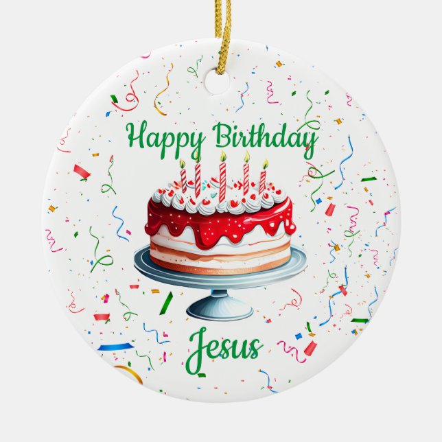 Décoration En Céramique Joyeux Anniversaire de Jésus (Devant)