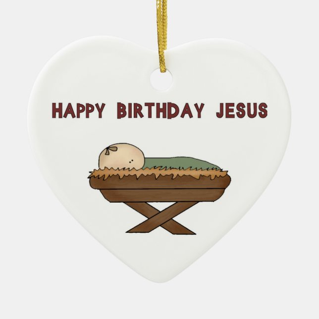 Décoration En Céramique Joyeux anniversaire Jésus (Devant)