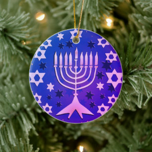 Décoration En Céramique Joyeux appartement Hanoukka Menorah